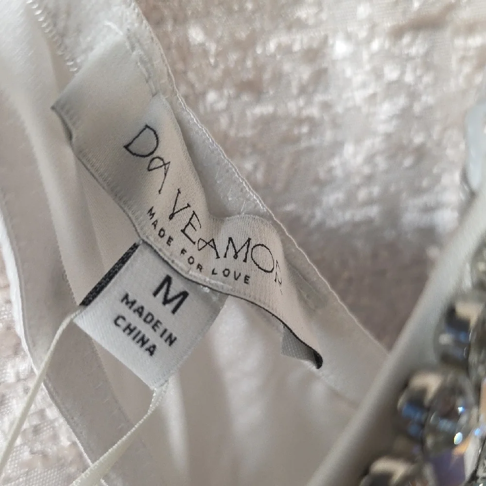Embellished White Crystal Bralette Top - Picture 3 of 6